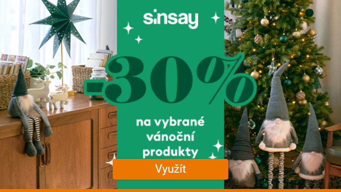 Sinsay - 30 % na vánoční produkty