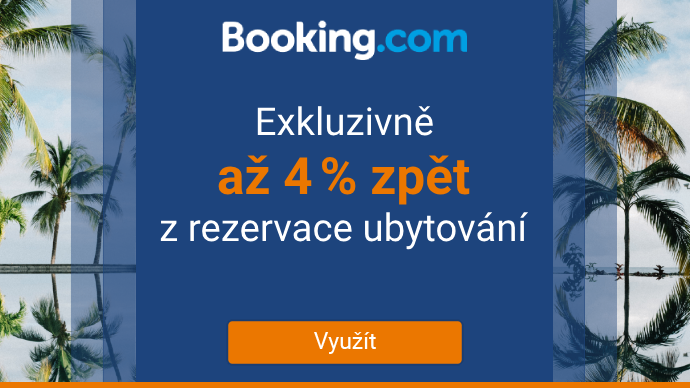 Booking.com - Exkluzivně až 4 % zpět