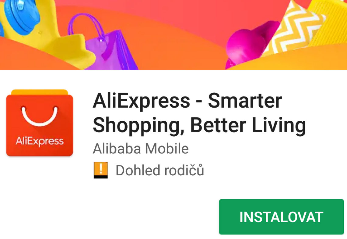 AliExpress mobilní aplikace