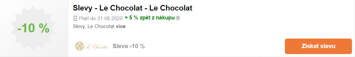 Le Chocolat slevový kupon