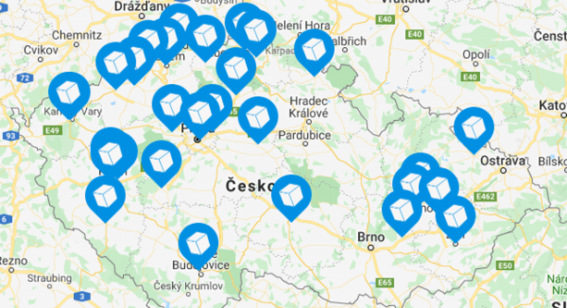 Mapa prodejen ČR